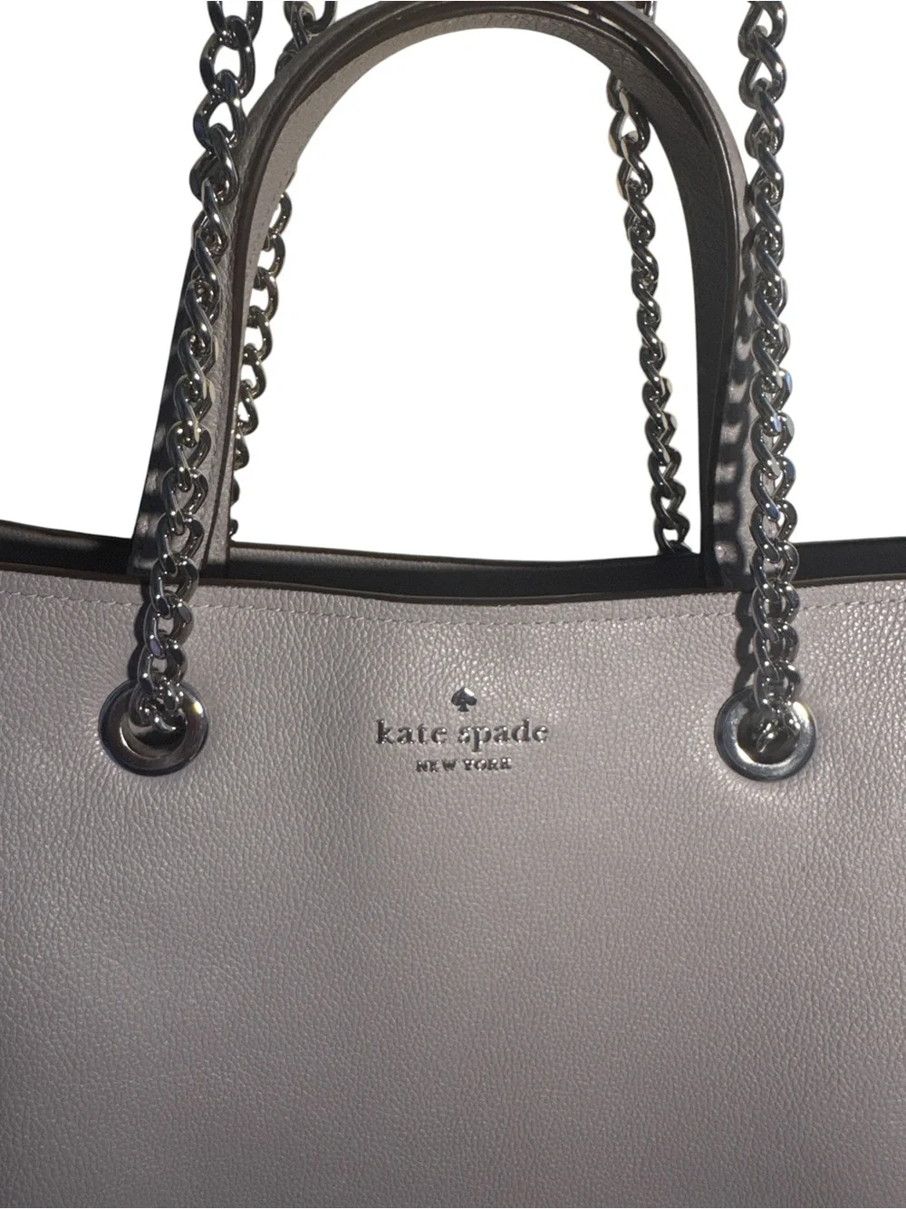 Kate Spade Gray Infinite Large Triple Compartment Leather Tote Two Way Strap